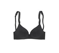Bralette S.OLIVER "Camille", Damen, Gr. 85, Cup B, schwarz, Microtouch, Obermaterial: 69% Polyamid, 19% Polyester, 12% Elasthan, BHs Bralette, ohne Bügel mit verzierten Trägern (78123644-85) schwarz