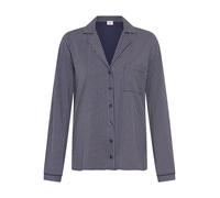 Pyjamaoberteil S.OLIVER, Damen, Gr. 32/34, dunkelblau, gestreift, Single Jersey, Obermaterial: 50% Baumwolle, 50% Viskose, gestreift, bequem hüftlang, V-Ausschnitt, eingesetzt Manschette, Shirts, mit