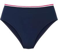Bikini-Hose S.OLIVER "Junis", Damen, Gr. 40, N-Gr, blau (marine), Recycling-Polyamid, kontrastfarbene Details, unifarben, Badehosen Bikini-Hose, mit geflochtenen Details (50553435-40) marine