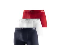 s.Oliver Herren Boxershorts Boxerbrief – 3er Pack, Baumwoll-Stretch, Rot/Marine/Weiß XL