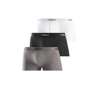 s.Oliver Herren Boxershorts, 3er Pack - Trunks, Hipsters, Baumwoll-Stretch Grau/Schwarz/Weiß M