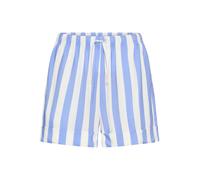 Schlafshorts S.OLIVER, Damen, Gr. 44, N-Gr, blau gestreift, Web, Obermaterial: 100% Viskose, gestreift, loose fit kurz, Hosen, mit breitem Aufschlag am Saum (69145008-44) blau gestreift
