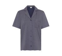 Pyjamaoberteil S.OLIVER, Damen, Gr. 32/34, dunkelblau, Single Jersey, Obermaterial: 50% Baumwolle, 50% Viskose, gestreift, loose fit hüftlang, V-Ausschnitt, eingesetzt Manschette, Shirts, mit aufgeset