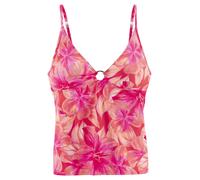 Tankini-Top S.OLIVER "Jayce", Damen, Gr. 42, Cup A/B, rosa (pfirsich bedruckt), Recycling-Polyamid, bedruckt, Bikini-Oberteile, mit hübschem Zierring (47695512-42) pfirsich bedruckt