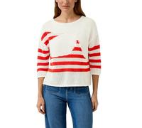 s.Oliver Locker gestrickter Pullover im Relaxed Fit mit Blumen-Artwork