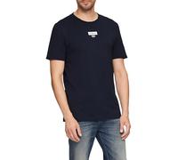 s.Oliver Logo-Shirt mit Rollkante und Flammgarnstruktur