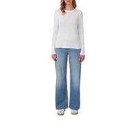 s.Oliver Langarmshirt Damen Regular Fit Jersey 100% Baumwolle U-Boot-Ausschnitt hüftlang Weiß Gr. 34