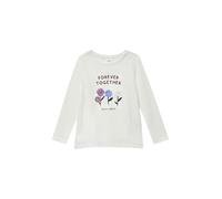 s.Oliver Longsleeve in A-Linie mit Glitzerprint und 3D-Blüten
