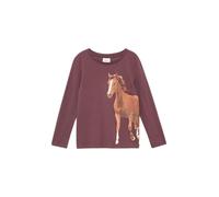 Longsleeve mit Pferde-Print und Pailletten 140 rot 2170284.4927.140