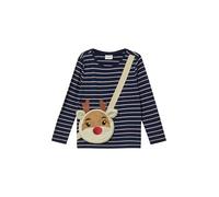 Longsleeve mit Weihnachtsmotiv als aufgesetzte Reißverschlusstasche 128/134 blau|mehrfarbig 2170362.59G5.128_134
