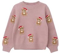 Weicher Loose Fit Strickpullover mit Weihnachtsmotiven 128/134 pink|mehrfarbig 2170365.45X4.128_134