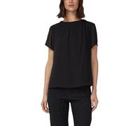 Luftige Chiffon-Bluse mit gesteppter Raffung 34 schwarz 2177690.9999.34