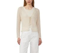 Luftiger Cardigan aus Leinenmix mit Ajourmuster 42 creme 2165840.0750.42