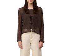 Luftiger Cardigan aus Leinenmix mit Ajourmuster 48 braun 2165840.8828.48