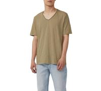 Luftiges T-Shirt mit V-Ausschnitt und Flammgarnstruktur L olive 2165608.7880.L
