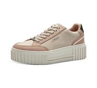 s.Oliver Damen Plateau Sneaker mit Schnürsenkeln Vegan, Beige (Beige Comb), 41 EU