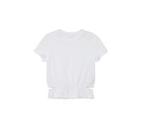 s.Oliver Mädchen 2142487 T-Shirt mit Flammgarnstruktur, weiß, M