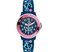 s.Oliver Mädchen Analog Quarz Uhr mit Silikon Armband SO-4247-PQ,Blau-pink