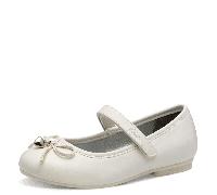 s.Oliver Mädchen Ballerinas mit Schleife Bequem, Weiß (White), 34 EU