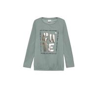 s.Oliver Mädchen Langarmshirt mit Foil-Print und Gummibund Langarmshirt mit Frontprint (1er Pack)