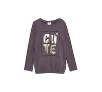 s.Oliver Mädchen Langarmshirt mit Foil-Print und Gummibund Langarmshirt mit Frontprint (1er Pack)