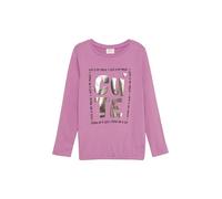 s.Oliver Mädchen Langarmshirt mit Foil-Print und Gummibund Langarmshirt mit Frontprint (1er Pack)