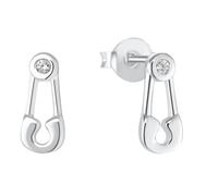s.Oliver Mädchen Ohrstecker 2033913 Sicherheitsnadel Silber 925/- Zirkonia
