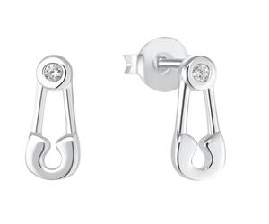 s.Oliver Mädchen Ohrstecker 2033913 Sicherheitsnadel Silber 925/- Zirkonia