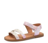 s.Oliver Mädchen Sandalen flach mit Klettverschluss Sommer, Metallisch (Pink Metallic), 34 EU