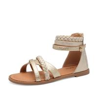 s.Oliver Mädchen Sandalen flach mit Reißverschluss Geschlossene Ferse, Gold (Champagne Comb), 38 EU