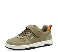 s.Oliver Mädchen Sneaker flach mit Klettverschluss Bequem, Grün (Khaki), 34 EU