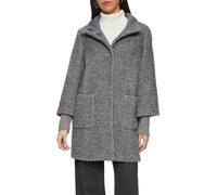 Flauschiger Mantel mit Strickbündchen am Ärmel 36 grau