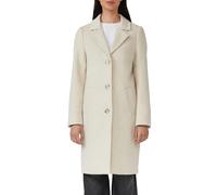 Langmantel S.OLIVER, Damen, Gr. 42, beige (beige melange), Web, Obermaterial: 70% Polyester, 30% Wolle. Futter: 100% Polyester, unifarben, casual, gerade kniebedeckend, V-Ausschnitt, Langarm, Mäntel, 