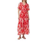 s.Oliver Maxikleid aus Chiffon mit gesmokter Taille Preiselbeere Größe 42