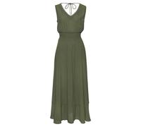 Maxikleid S.OLIVER, Damen, Gr. 44, N-Gr, grün (khaki), Cru00eape, Obermaterial: 100% Viskose, unifarben, modisch, figurumspielend knöchellang, V-Ausschnitt, ohne Ärmel, Kleider, aus gekreppter Viskose