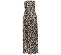 Maxikleid S.OLIVER Gr. 42, N-Gr, schwarz (schwarz, taupe bedruckt) Damen Kleider Strandkleider mit Blätterdruck, luftiges Sommerkleid Taschen, Strandkleid (67438929-42) schwarz, taupe bedruckt