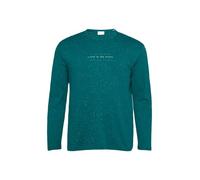 s.Oliver Meliertes Longsleeve aus Jersey mit Logo-Print Petrol 4XL
