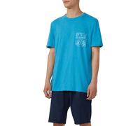 Meliertes T-Shirt aus Baumwollmix mit Artwork 3XL türkis 2165612.62D1.3XL