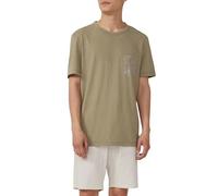 Meliertes T-Shirt aus Baumwollmix mit Artwork M olive 2165612.78D1.M