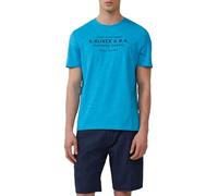 s.Oliver T-Shirt Meliert mit Logo-Schriftzug Türkis XL