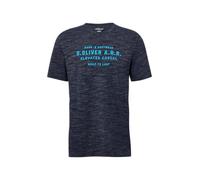 Meliertes T-Shirt mit Logo-Schriftzug M blau 2161564.58D1.M