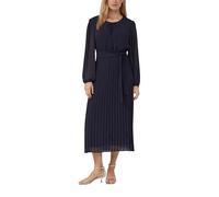 s.Oliver BLACK LABEL Midi-Chiffonkleid mit Plissee und Bindegürtel Blau Größe 38