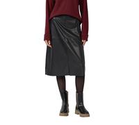 Midi-Rock aus Kunstleder in A-Linie 46 schwarz 2172920.9999.46