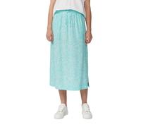 Midi-Rock aus Viskose mit Eingrifftaschen und Tunnelzug türkis 38