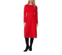 Midikleid mit U-Boot-Ausschnitt und Plissee-Strick 38 rot 2174959.3214.38