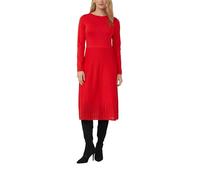 Midikleid mit U-Boot-Ausschnitt und Plissee-Strick 42 rot 2174959.3214.42