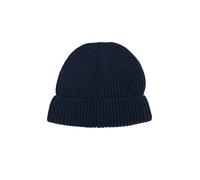 Gestrickte Baumwoll-Beanie mit Umschlag ONESIZE blau 2170274.5363.ONESIZE