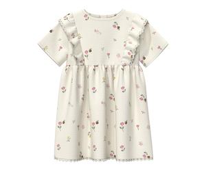 s.Oliver Musselin-Bodykleid kurzarm Blumen Bienen 74 natur/bunt