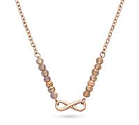 s.Oliver Necklace - Elegante Halskette aus poliertem Edelstahl - IP Roségold - Rolokette 45 cm - wasserfest & hautfreundlich