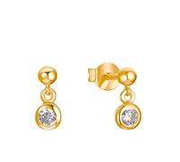 Paar Ohrhänger S.OLIVER "2032972, 2032973, 2032974", gold (gelbgoldfarben, weiß, kristallweiß), Ohrringe, Damen, Silber 925 (Sterlingsilber), mit Zirkonia (synth.) (45607653-0) gelbgoldfarben, weiß, k